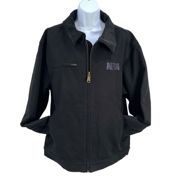 Burks Bay NRA Member Men's Jacket Black Canvas Flannel Lined Size Large - Picture 5 of 12